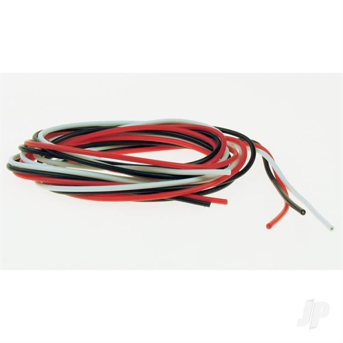24SWG SILICONE WIRE WHITEBLKRED 1MT