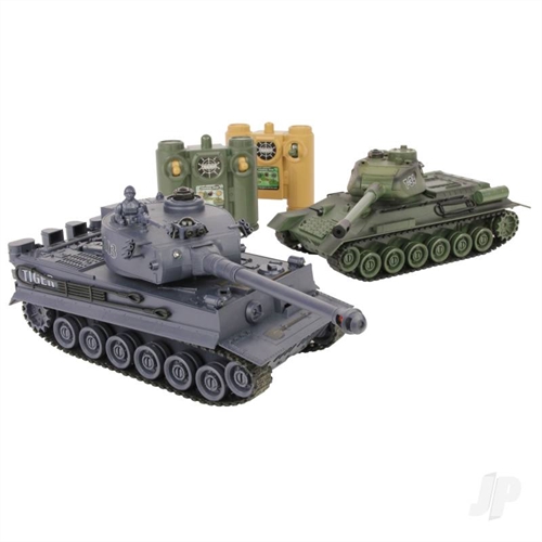 1:28 2.4GHz Battle Tanks 1x Russian T-34 1x German Tiger