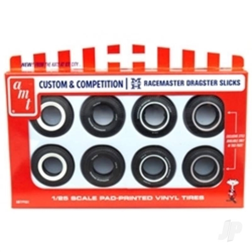 1:25 M&H Drag Slick Tire Pack (Pack of 8 tires, 4 styles)