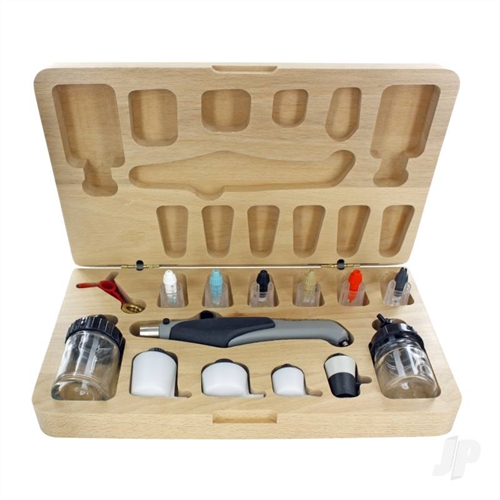 Deluxe Resin Airbrush SetWood Box