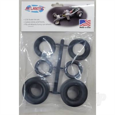 116 Funny Car Tire set bagged with punched header card