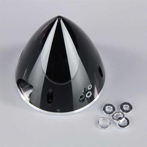 89mm Black Spinner (with Aluminium Back Plate)