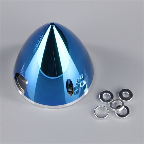 70mm Chrome Blue Spinner (with Aluminium Back Plate)
