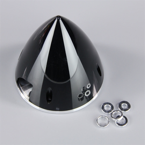 102mm Black Spinner with Aluminium Back Plate