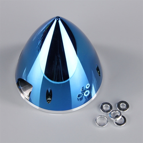 102mm Chrome Blue Spinner with Aluminium Back Plate