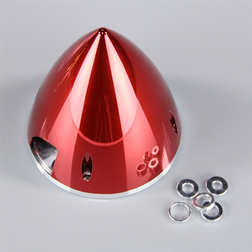 102mm Chrome Red Spinner with Aluminium Back Plate