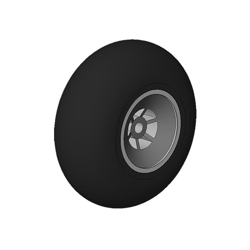 Rubber wheel 45mm, 3,1mm