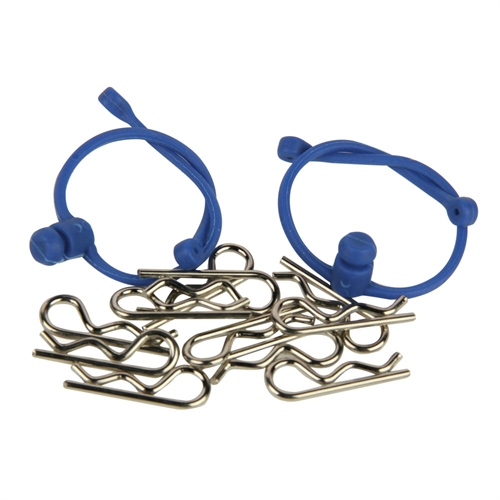 Body Clips (10pcs) with Blue Retainers (2pcs)