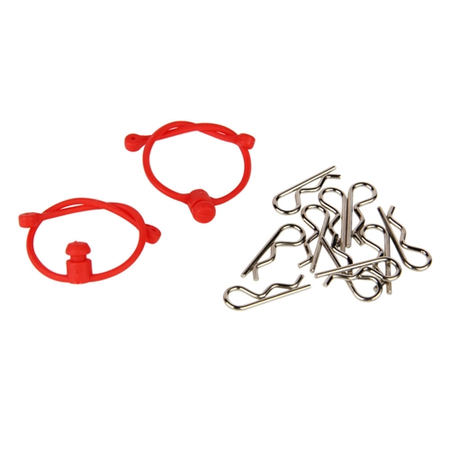Body Clips (10pcs) with Red Retainers (2pcs)