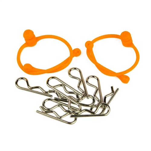 Body Clips (10) with Orange Retainers (2)