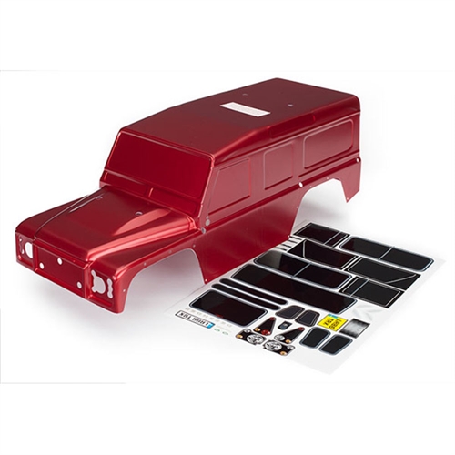 Body, Land Rover Defender, red (painted)/ decals