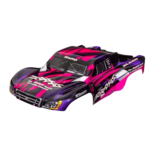Body, Slash 2WD (also fits Slash VXL & Slash 4X4), pink &
purple (painted, decals applied)
