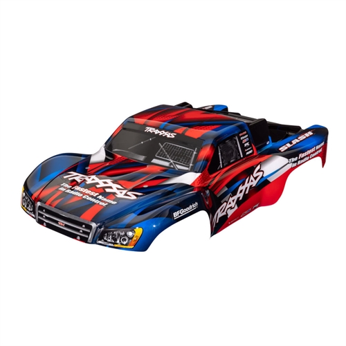 Body, Slash 2WD (also fits Slash VXL & Slash 4X4), red &
blue (painted, decals applied)
