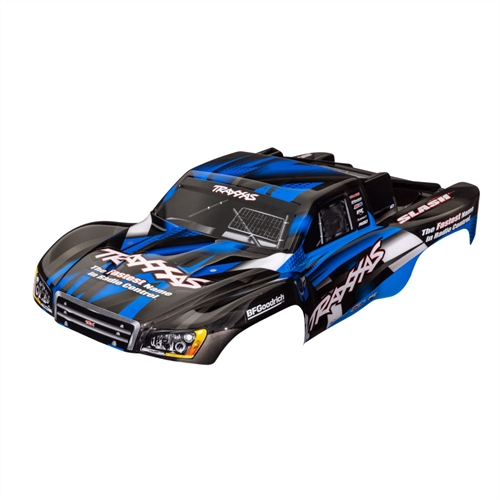Body, Slash 2WD (also fits Slash VXL & Slash 4X4), blue
(painted, decals applied)
