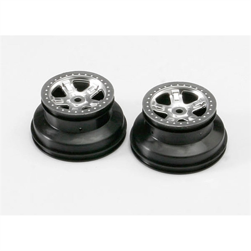 Wheels, SCT satin chrome, beadlock style, dual profile (2.2