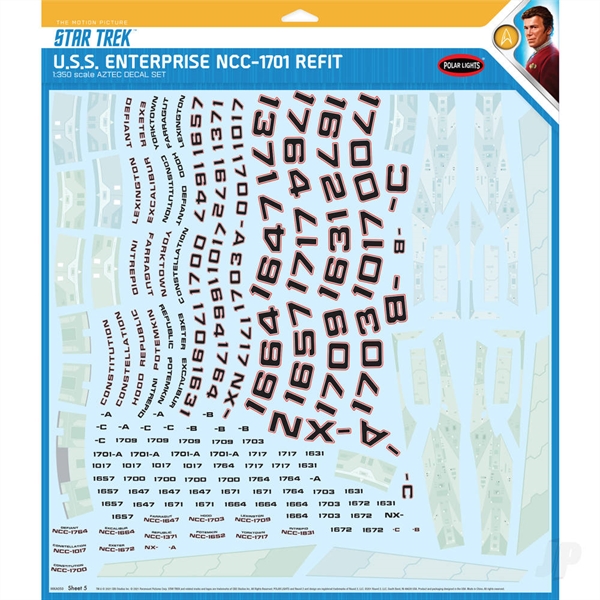 Star Trek U.S.S. Enterprise Refit Aztec Decals