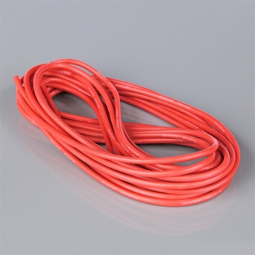 Silicone Wire, 12AWG, 680 Strand, 25ft / 7.5m Red (on a roll)