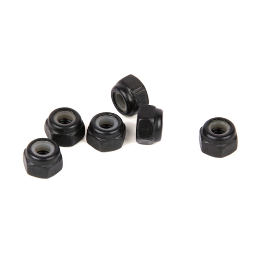 M3 Nyloc Nuts Black 6pcs