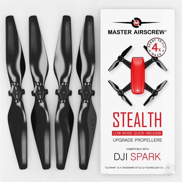 4.7x2.9 DJI Spark STEALTH Upgrade Propeller Set, 4x Black