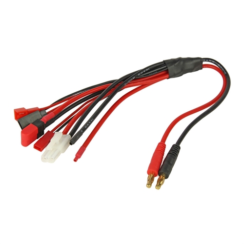 Charge Adapter Squid, 4mm Bullet to HCT, TAM, JST, Mini, FUT, Blank