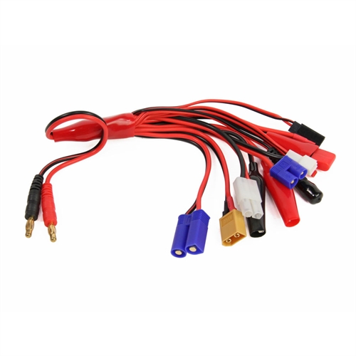 "Charge Adapter Squid, Banana to XT-60, TAM, HCT, EC3, EC5, Alligator, Glow, JST, Mini, FUT, Blank"