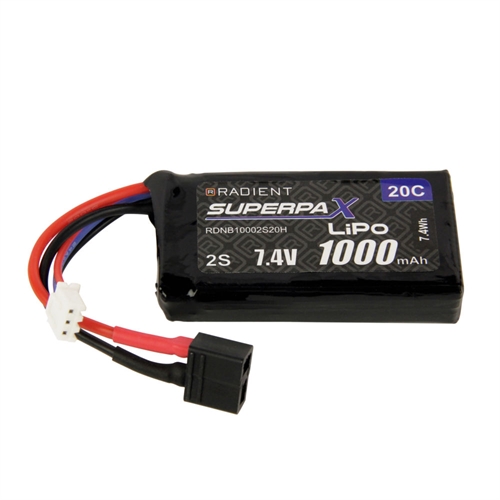 LiPo 2S 1000mAh 7.4V 20C Deans (HCT)