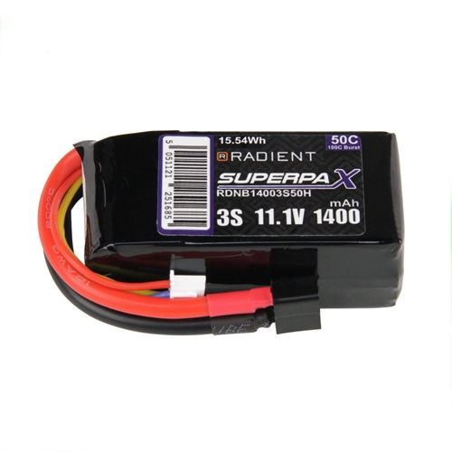 LiPo 3S 1400mAh 11.1V 50C Deans (HCT)
