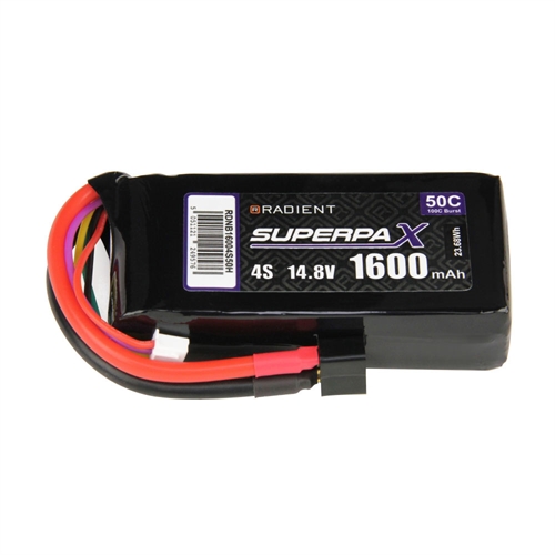 LiPo 4S 1600mAh 14.8V 50C Deans (HCT)
