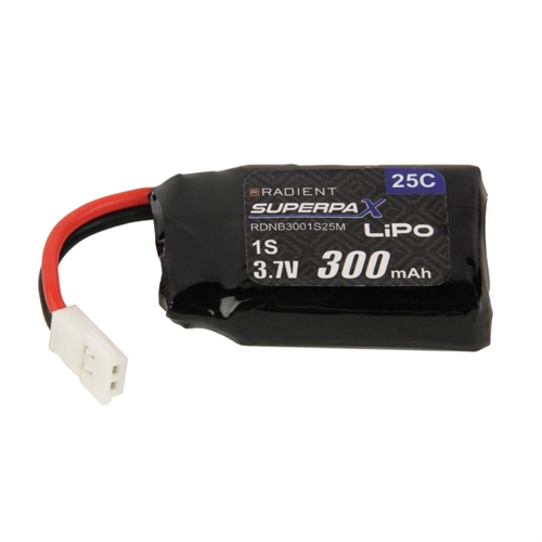 LiPo 1S 300mAh 3.7V 22C Mini (Fits Sonic P-51 & Cub)