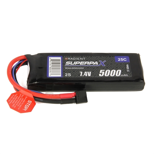 LiPo 2S 5000mAh 7.4V 25C Deans (HCT)