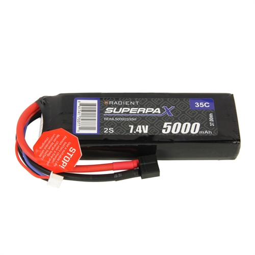 LiPo 2S 5000mAh 7.4V 35C Deans (HCT)