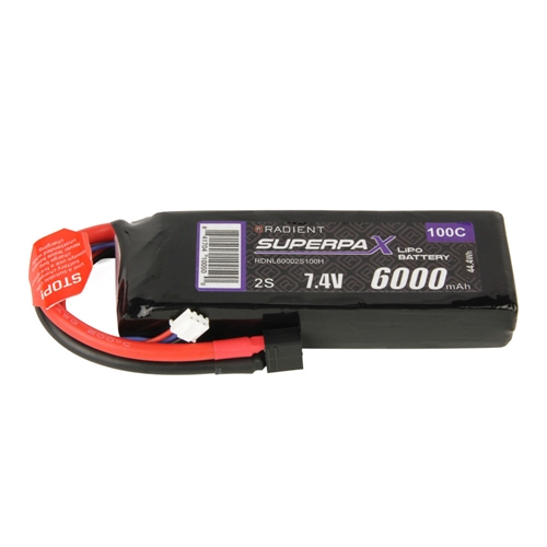 LiPo 2S 6000mAh 7.4V 100C Deans (HCT)