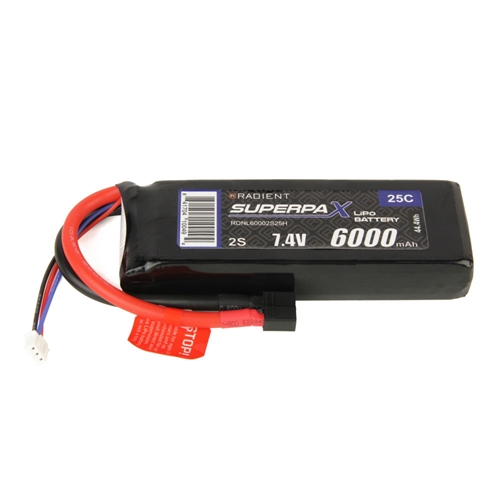 LiPo 2S 6000mAh 7.4V 25C Deans (HCT)