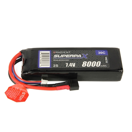 LiPo 2S 8000mAh 7.4V 30C Deans (HCT)