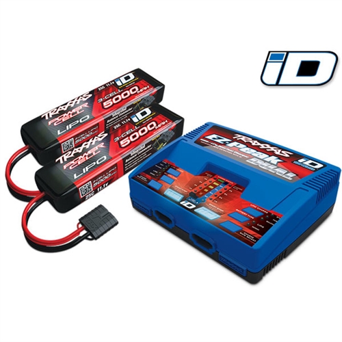 Battery amp Charger Completer Pack 1x Dual iD charger 2x LiPo 111V 3-cell 5000mAh for UK