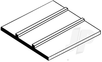 6x12in (15x30cm) Seam Roofing Sheet .040in (1.0mm) Thick 1/4in Groove Spacing (1 Sheet per pack)