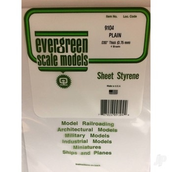 8x21in (20x53cm) White Sheet .030in Thick (4 Sheet per pack)