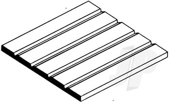 6x12in (15x30cm) HO Scale Passenger Car Siding Sheet .030in (0.75mm) Thick .025in Spacing (1 Sheet per pack)