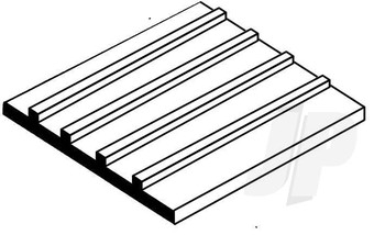 6x12in (15x30cm) Corrugated Metal Siding Sheet .040in (1.0mm) Sheet .040in Groove Spacing (1 sheet per pack)