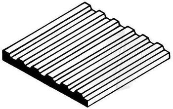 6x12in (15x30cm) Corrugated Metal Siding Sheet .040in (1.0mm) Sheet .030in Groove Spacing (1 sheet per pack)