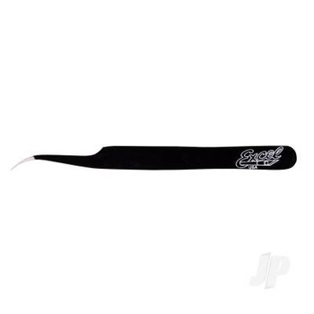 Slant Point Fine Point Tweezers, Black (Carded)