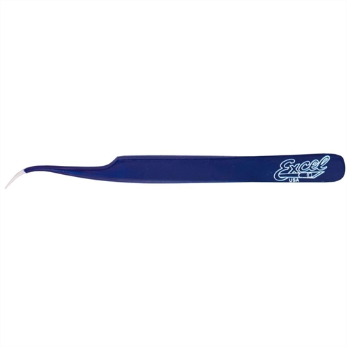 Slant Point Fine Point Tweezers Blue Carded