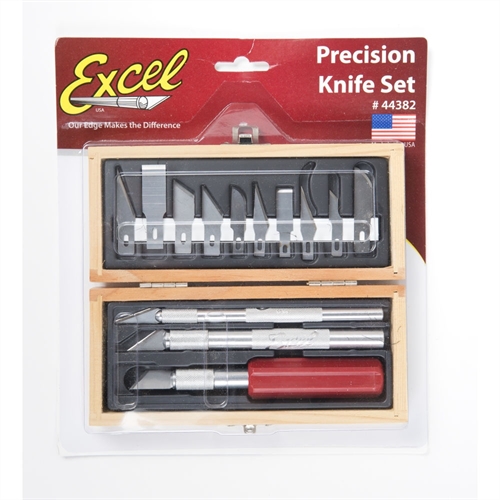 Hobby Knife Set Wooden Box Carded