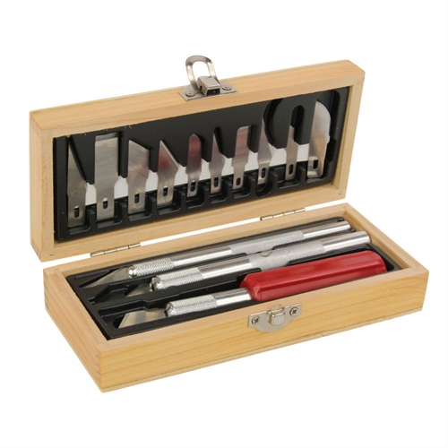 Hobby Knife Set Wooden Box Boxed
