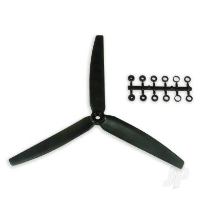 10x6 Slow Fly Propeller 3-Blade Black