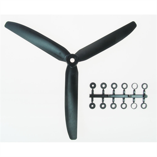 4460327 SCALE PROP 9x5 3-BLADE BLACK OPPROTATION