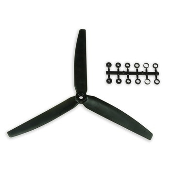 7x35 Slow Fly Propeller 3-Blade Black Opposite Rotation