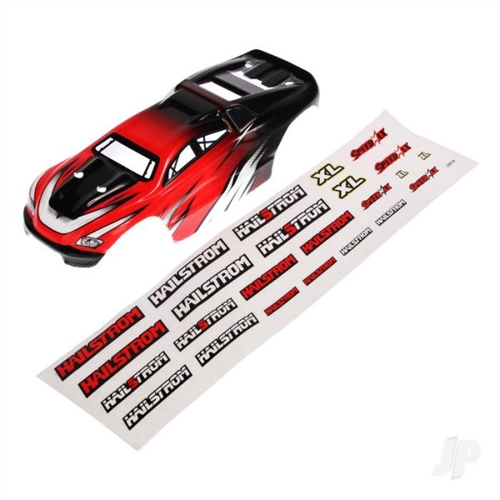 85880 Truggy Body Red with Body Decal Hailstorm