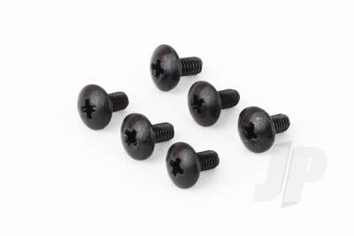 M2.5 Button Head Screws Black (2.5x5mm) Phillips Head 6pcs