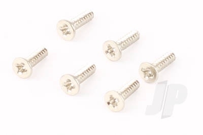 M25 Flat Head Screws Black 25x8mm Phillips Head 6pcs